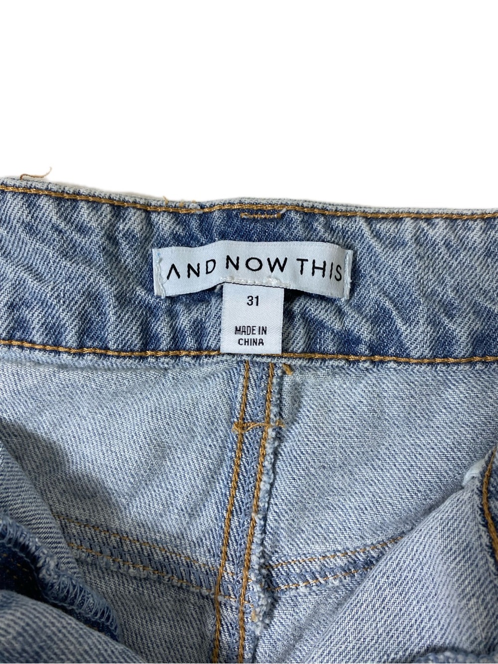 AND NOW THIS Light Wash Baggy High Rise Pleated Wide Leg Denim Jeans 31 - Picture 9 of 12
